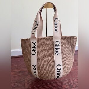Chloé x Mifuko Woody Large Woven Basket Tote